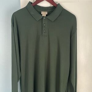 L.L. Bean 100% Pima Cotton Long Sleeve Polo Shirt